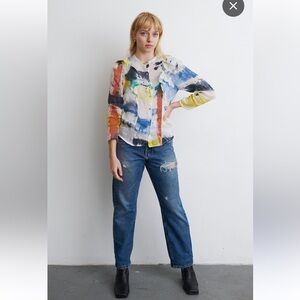 Multicolor Abstract Women's Blouse